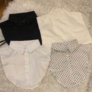 Mock collars with straps to stay in place under a sweater.